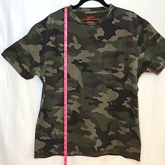Colours By Alexander Julian Stretch Knit Front Pocket Camo Tee Men's Size Large - Picture 10 of 11